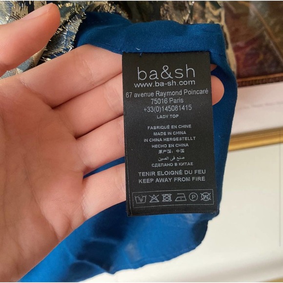 B&SH Blue and Gold Shimmer Blouse - Picture 4 of 8